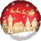 Amscan 3831101 - Standard Folienballon Weihnachtsdorf im Satin-Look, 46 cm, Weihnachten, Heliumballon, Party, Dekoration, Xmas, Christmas