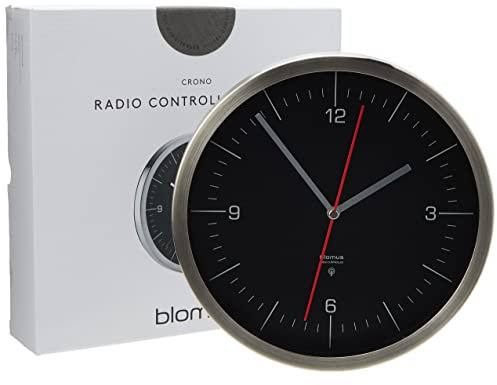 Blomus - Funkuhr, Wanduhr, Uhr - CRONO - Edelstahl - Ø 24 cm