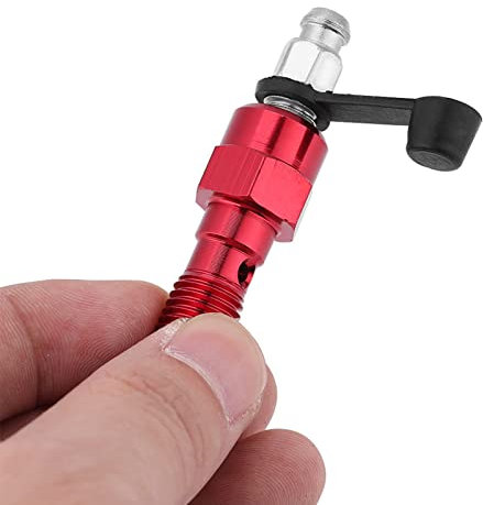 Vis de Purge Boulon Banjo Mamelon de Vis de Purge de Frein de Moto M10x1.0 Mm avec Bouchon Anti-PoussièRe[Rouge]