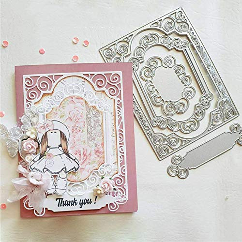 YunTrip Rechteckige Metall-Stanzformen, Schablonen-Set für Bastelarbeiten, Scrapbooking, Fotoalbum, dekoratives Papier, Kartengestaltung