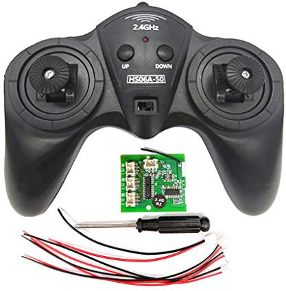 KERDEJAR Remote Control,2.4G Transmitter 6 Channel Remote Control Receiver DC 6-15V DIY Car Model Ship 50 Meters Black