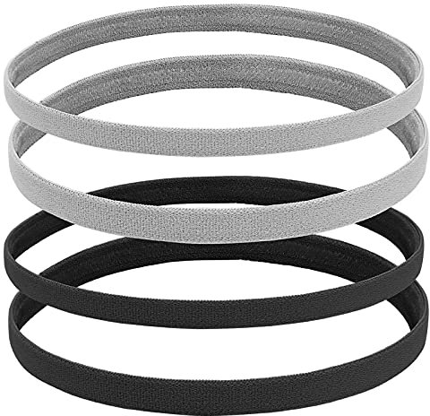 Molain Elastische rutschfeste Sport-Stirnbänder 4 Stück Athletic Exercise Sport Fußball Stirnbänder Silikon Grip Haarband Mini Schweißband