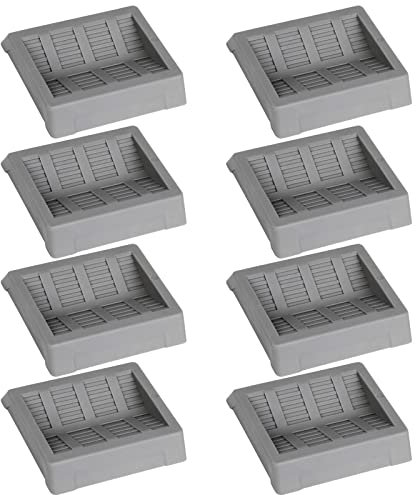 SOUJOY 8 Pack Furniture Caster Cups Rubber Bed Stopper, Chair Wheel Stopper, Square Wheel Stopper Fits to All Wheels of Furniture, Sofas, Beds, Chairs, Prevents Scratches