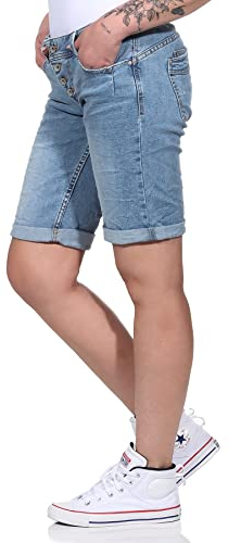 Buena Vista Jeans Damen - Malibu Short - Stretch Denim - helleres Jeansblau (L)