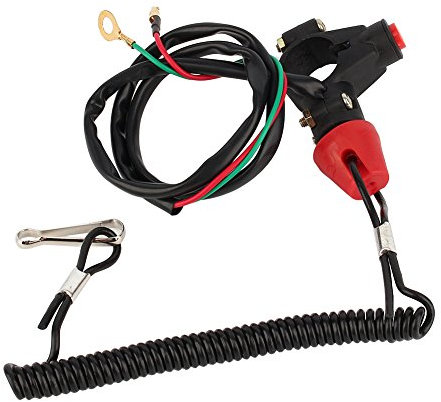 Interruptor de Apagado Cable del Motor Cordón Interruptor de Parada de Emergencia Correa de Seguridad 12V Co para Motor ATV Barco Mini Quad ATV Interruptor de Muerte para Moto de Agua