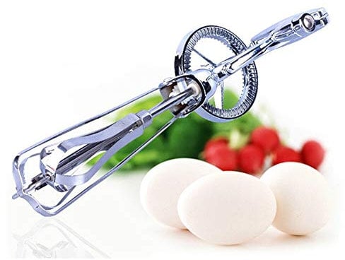 Whisk Hand Blender Egg Cream Stirring Stainless Rotary Manual Hand Whisk Egg Beater Mixer Egg Beater Manual Self Turning Steel Egg Tool