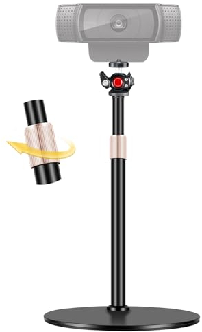 Etour [All Metal Webcam-Stativ für Schreibtisch [Verdicktes Schaumstoff-Pad/geschützter Desktop] Kompatibel mit Logitech Webcam C922 C930 C920 BRIO usw, Geräten mit 1/4 Zoll Gewinde