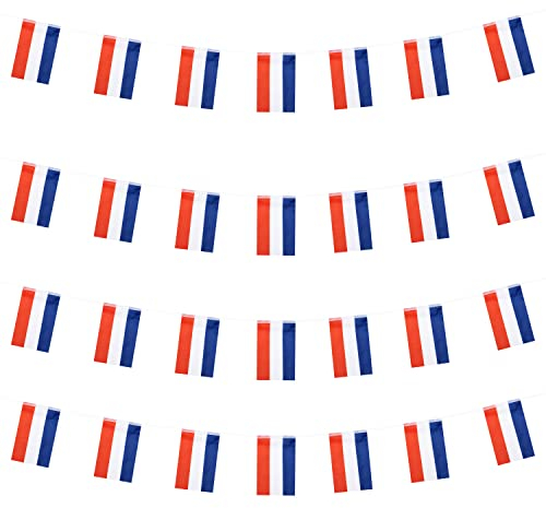 WXTWK Kleine Mini-Wimpelkette mit niederländischen Flaggen, Festival-Dekorationen (15 m, 38 Flaggen)