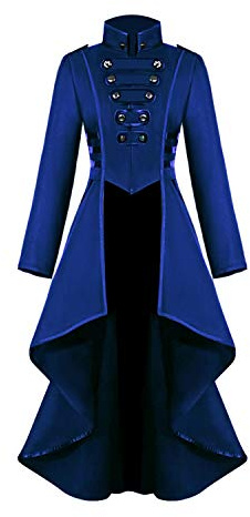Chaqueta Steampunk Vintage Frack para mujer, dobladillo irregular, ropa gótica, falda victoriana, abrigo largo, renacimiento, medieval, cosplay, uniforme, disfraz de Halloween para mujer