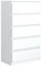 meble masztalerz Kommode Weiss Matt mit 5 Schubladen 70 cm, Sideboard Wohnzimmer, Kommode Schlafzimmer H: 124,5 cm, B: 70 cm, T: 39 cm Kommode mit Schubladen, Schubladenschrank