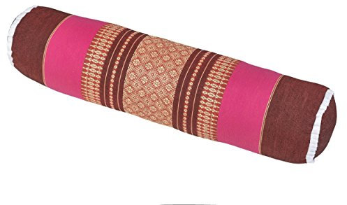 Handelsturm Thaikissen Nackenrolle 50x13 mit Füllung aus Kapok Yoga Bolster Yogakissen Rolle Feste Kissenrolle (Burgunder & pink)