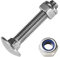 Techtanium® Schlossschrauben M10 x 35/35 mm mit Sicherungsmuttern M10 aus Edelstahl A2 (20 Stück) | Flachrundkopfschrauben | Sechskantmuttern mit Polyamidklemmteil | DIN 603 & DIN 985