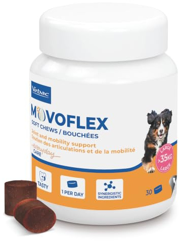 Movoflex Soft Chews | 30 Stück | Für Hunde über 35 kg | Ergänzungsfuttermittel zur Unterstützung der Gelenkgesundheit | Zum Erhalt der Gelenkstrukturen | Mit Hyaluronsäure