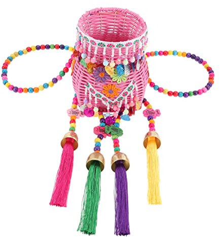 Cabilock Kinderrucksack Rucksack Aus Geflochtenem Korb Rattanrucksack Für Kinder Clutch-Tasche Aus Rattan Mini Weidenkorb Picknickkorb Aus Weide Weidensommer Korbernte Plastik Mädchen Obst