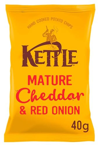 My Africa Store KETTLE Chips Mature Cheddar & Red Onion 40g-Food,1 count (Pack of 1)