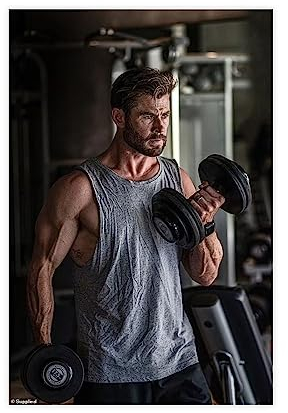 ETOMEY Chris Hemsworth 4 Leinwandposter Schlafzimmer Dekor Sport Landschaft Büro Zimmer Dekor Geschenk ungerahmt 20 x 30 cm