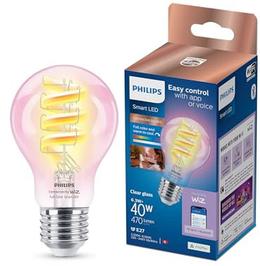 Philips - Intelligent LED Filament Bulb Clear 40 W A60 E27 RGB