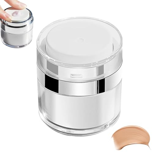 1 Stück Cremetiegel Vakuumflasche, 15 ML Airless Pumpspender, Tragbarer Nachfüllbar Lotion Creme Spender Nachfüllbar Pump Container