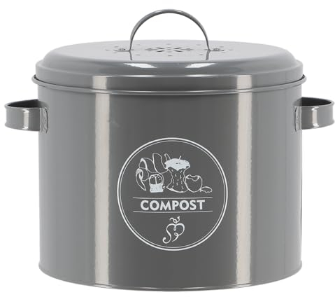 Esschert Design Komposter aus Karbonstahl mit Aktivkohlefilter in Anthrazit grau