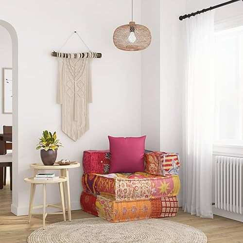 ZEYUAN Modularer Pouf mit Kissen, Couch, Kleines Sofa, Sofa Schlafzimmer, Couch Jugendzimmer, Relaxsofa, Patchwork Stoff