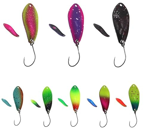 Spoons Dohna Style 1,7g 2,5g 3g 4g Forellenköder UV NEUHEIT Köder Set Forellen Angeln Ultra Light Twist Angeln (4g 8er Set UV Aktiv)