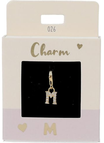 Depesche 11785-026 Charms Express Yourself - Pendentif pour Colliers et Bracelets, Lettre M,doré, comme Petit Cadeau