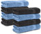 Komfortec 8er Handtücher 50x100 cm Set aus 100% Baumwolle, Frottee, Weich, Schwarz/Hellblau