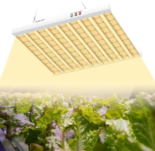 Sonlipo 400W Grow Lampe,Pflanzenlampe LED Vollspektrum, LED Pflanzenlicht mit VEG&Double BLOOM Schalter für den Heimanbau,3 Pflanzenmodi von der Aufzucht bis zur Blüte für Growzelt 150 * 150CM
