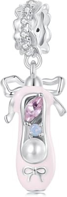 Ballettschuh-Anhänger-Charm aus 925er-Sterlingsilber, passend für Pandora-Armband-Halskette, SCC2761