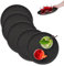 Relaxdays Set of 5 Serving Tray Bandejas Camarero, Pack de 5, Antideslizantes, Redondas, para Bar y Restaurante, Ø 35 cm, Plástico, Negro