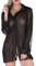 FUIPVGI Womens Sexy Sheer Shirt, Sheer Blouse Long Sleeve Top, Sexy Lingerie Sleepshirt Pajamas, See-Through Loose Shirts, Nightdress Negligees Chemise, for Naughty Ladies Bedroom, Streetwear (Black)
