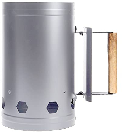 Hapivida Holzkohle Kaminanzünder, Hitzebeständiger Edelstahl Schnellfeuer Anzünder Grill Schnellfeuer Brikett Anzünder Dose für Outdoor Küche und Camping (Weiß)