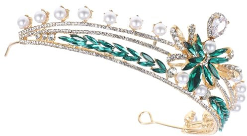 TOPBATHY Funkelndes Brautdiadem mit Strass und Perlen für Hochzeiten