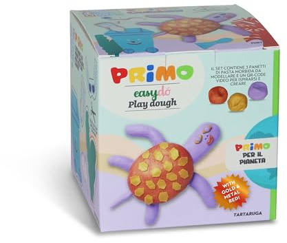 PRIMO – Knete Dermatologisch Getestet 95% Pflanzliche Herkunft, Modellierbare Kinderknete, 3 Farben 60g für Modellieren, Kinderspielzeug 4 J für Kreative Arbeiten und Hobby, Nicht Schmutzig Hände