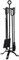 qorkhogr Lot de 5 outils de cheminée modernes en fer forgé pour intérieur et extérieur avec pince tisonnier, pelle, brosse et support Noir 83 cm