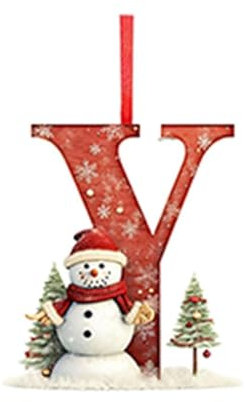 TianWlio Ciondolo natalizio da appendere a forma di lettera di albero di Natale da appendere a Z (Without H and V) Decorative Letter Christmas Tree Pendant Natale da appendere (W, taglia unica)
