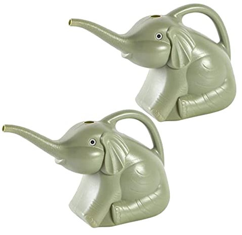 Happyyami 2st Gießkanne Solar- Elefant Automatisch Flasche Groß Anlage Thematisiert Im Freien Pflanzenbewässerungsgeräte Düse System Durchnässt Mini Chamäleon Light Green Plastik