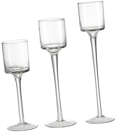 Zerodeko Set Mit 4 Kerzenhaltern Aus Glas Für Hochzeiten Hohe Kerzenständer Für Dekorative Zwecke