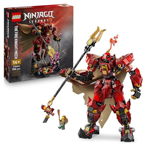 LEGO Ninjago The Fire Knight Mech Toy - Monstrosity Building Set with a Posable Figure, 2 Minifigures & a Sea Monster on a Display Stand - Birthday Gift for 14+ Year Old Boys and Teenagers - 71846