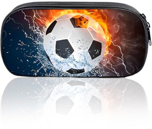 XYTAHDM Federmäppchen Fussball, Schlamppermäppchen Jungs, Mäppchen Jungen, Federmäppchen Jungen, 3D-Federmäppchen, Federmäppchen mit großer Kapazität, für Kinder, Jungen, Mädchen, Studenten