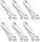 Tradineur - Pack de 6 pinzas de hielo con abridor, acero inoxidable, compatible con cubitera, cocina, bar, restaurante, hostelería, apta para lavavajillas - 18,5 cm