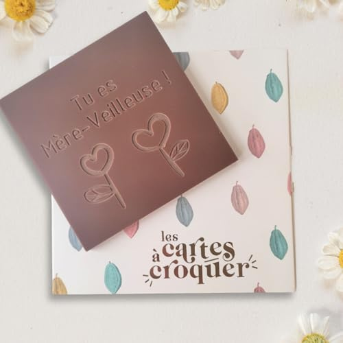 Les cartes à croquer | Prête à Croquer Modèle Bonne Fête Papa | Tablette de chocolat gravé | Fête des Mères | Chocolat au choix lait, noir, blanc (80g, Chocolat Blanc)