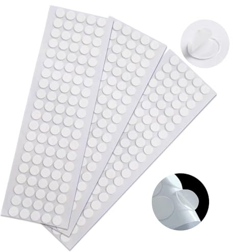 Xetpc 300 Pcs Double Sided Adhesive Dots, Clear Removable Round Sticky Dots Double Sided, No Trace White Sticky for DIY Furniture, Birthday Party, Wedding Decoration