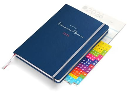 weekview Business Planner 2026 A5+ – Professioneller Personal Organizer & Erfolgsplaner | Wochen- & Quartalsplanung, Jahresziele, Business-Tools, Notizseiten (Deep Ocean, Classic)