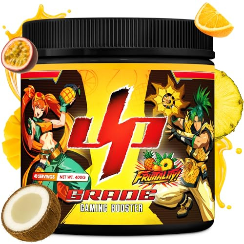 UP-GRADE Gaming Booster Energy Drink Pulver 400g für Gamer, 40 Portionen | Fokus & Energie, 200mg Koffein, L-Tyrosin, Taurin, Vitamine & Magnesium, klarer, erfrischender Drink