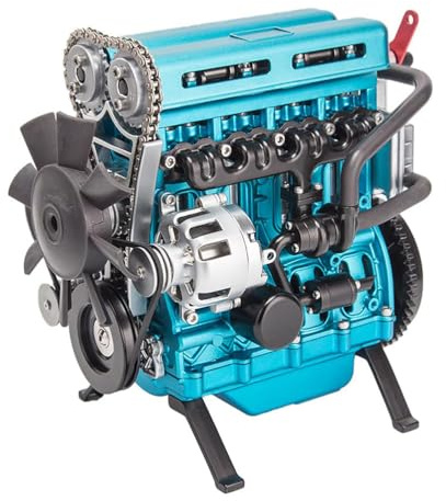 Mini L4 Engine Model Kit That Runs, 3D Metal Turbocharged Inline-Four Car Engine, Engine Internal Combustion Model for Adult (364+PCS)