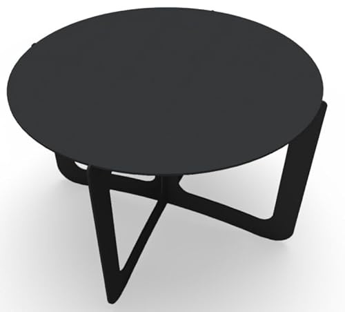 tuning-art Wohnzimmertisch Beistelltisch Couchtisch einzigartiges Design | Massives 4mm Metall, Pulverbeschichtet, UV-Beständig, Langlebig, Stabil, Durchmesser Tischplatte 46 cm, Höhe 33 cm