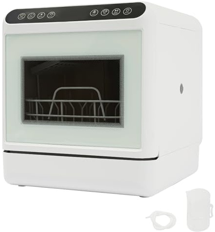 ROGONPDK 6L Tragbarer Tischgeschirrspüler, Mini Geschirrspüler, Kompaktgeschirrspüler 1100W, Tischspülmaschine, Tragbarer Tischplatte Mini Geschirrspüler, für Wohnungen, Wohnheime, Wohnwagen usw