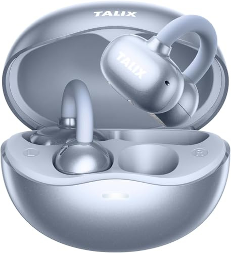 TALIX Ultra X6 Open Ear Kopfhörer, Kabellose Bluetooth 5.4 Kopfhörer mit Innovatives Clip-Design, Clip on Earbuds mit Mikrofon, 26h Spielzeit, für Laufen, Training und den Täglichen Gebrauch, Blau
