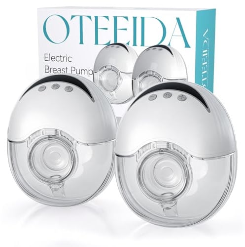 Milchpumpe Elektrisch Freihändig MY-375 – Starke Saugkraft, Geräuscharm, Milchpumpe Handsfree 24 mm mit 4 Modi und 12 Stufen, 19/21mm Einsteckflansch, 2er-Pack (weiß)